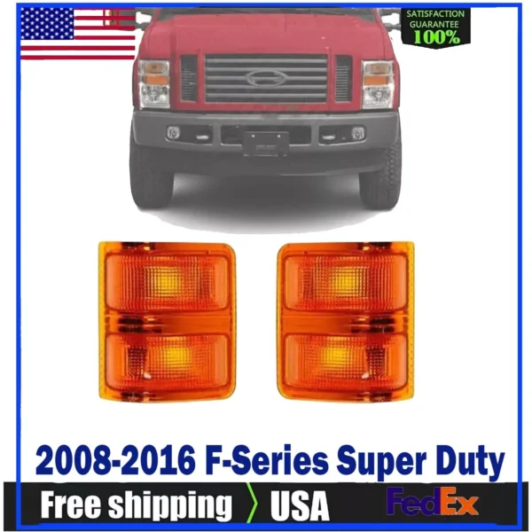 Towing Mirror Signal Lights Left & Right Side For 2008-2016 F-Series Super Duty.