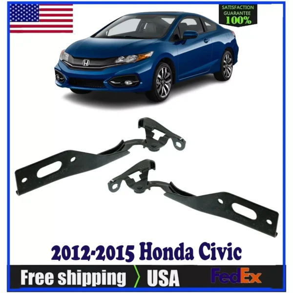 For 2012-2015 Honda Civic Hood Hinges Set Steel.