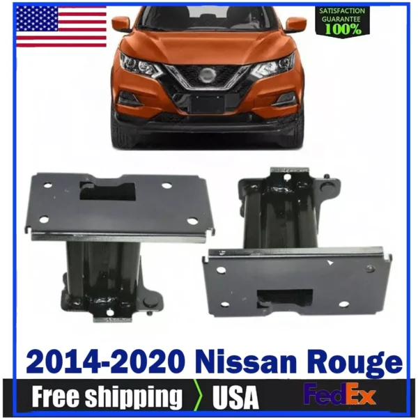 Front Bumper Mounting Brackets Left & Right Side For 2014-2020 Nissan Rouge.
