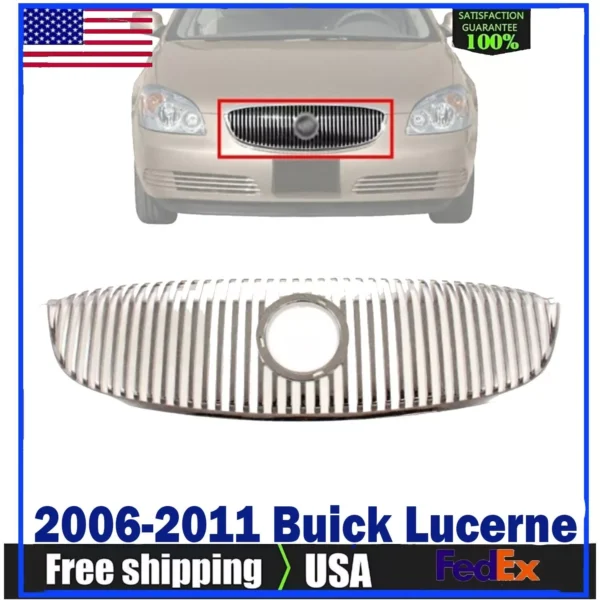 Grille Assembly Chrome Shell /insert Without Molding For 2006-11 Buick Lucerne.