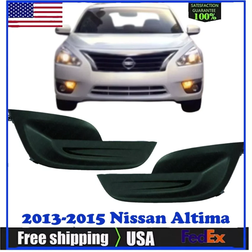 For Nissan Altima 2013- 15 Sedan Fog Lamp Cover Left & Right Side Pair Texture.