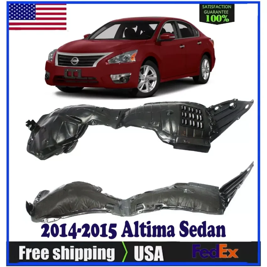 For 2014-2015 Altima Sedan New Front Driver & Passenger Side Fender Liner Set.